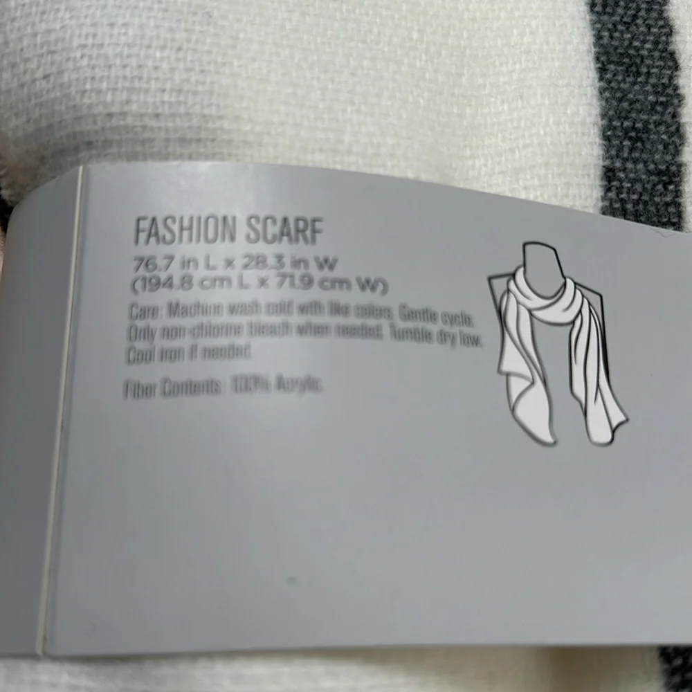 Westloop, fashion, scarf, cream, black, and beige, one size NWt